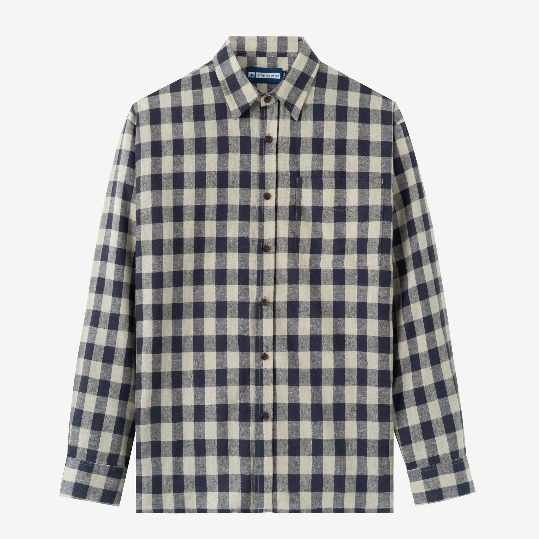 Summer Classic Long Sleeve Shirt - Navy Off White
