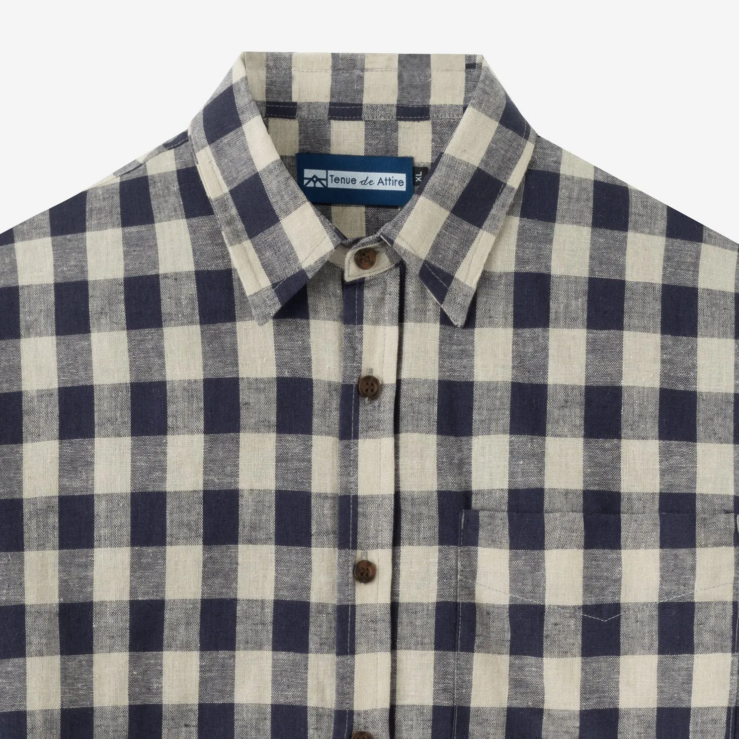 Summer Classic Long Sleeve Shirt - Navy Off White