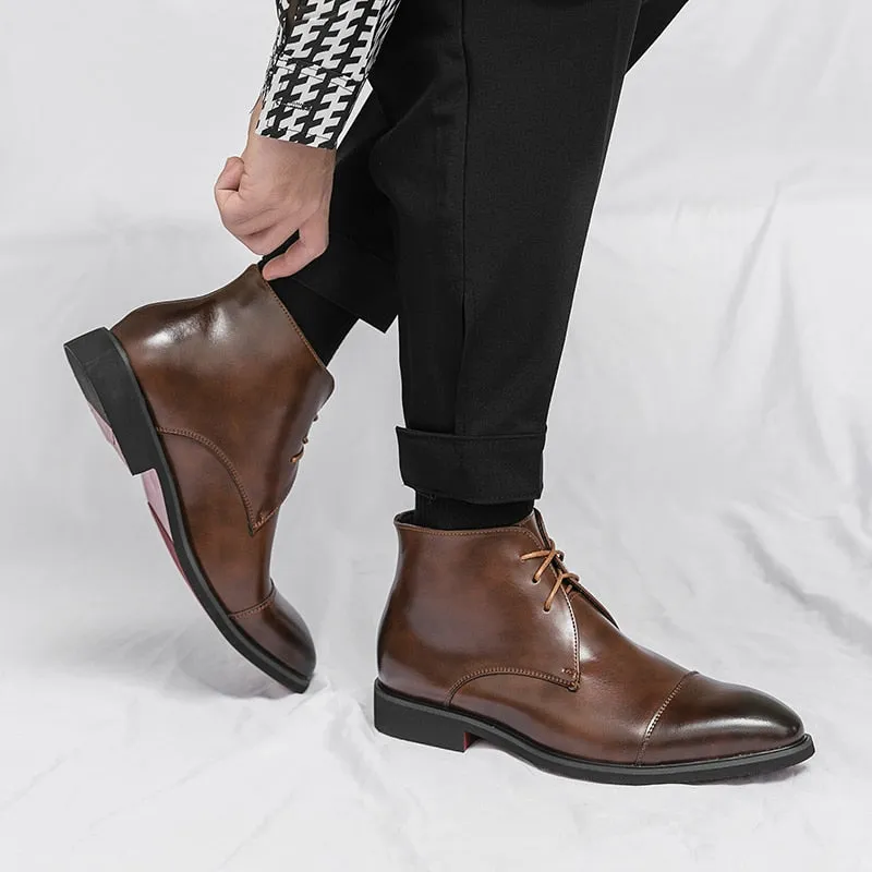 The Mislawa2 -  Red bottom Leather Boots For Men