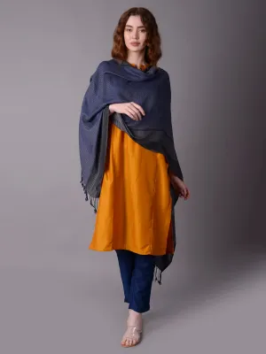 Women Navy Blue Printed Stole