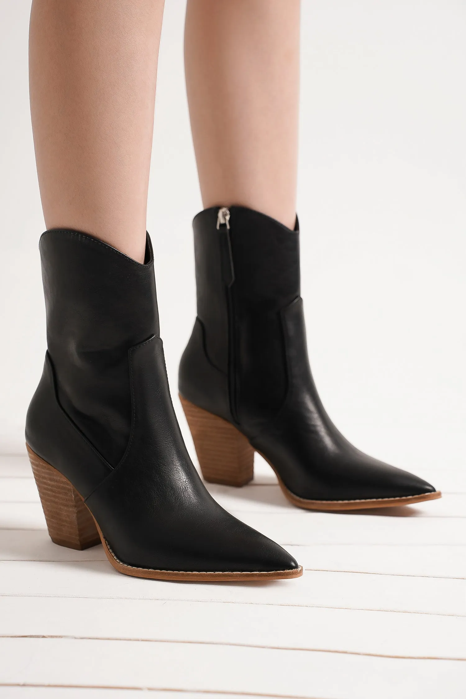 Women’s Western Block Heel Ankle Boots – AUTUMN-06