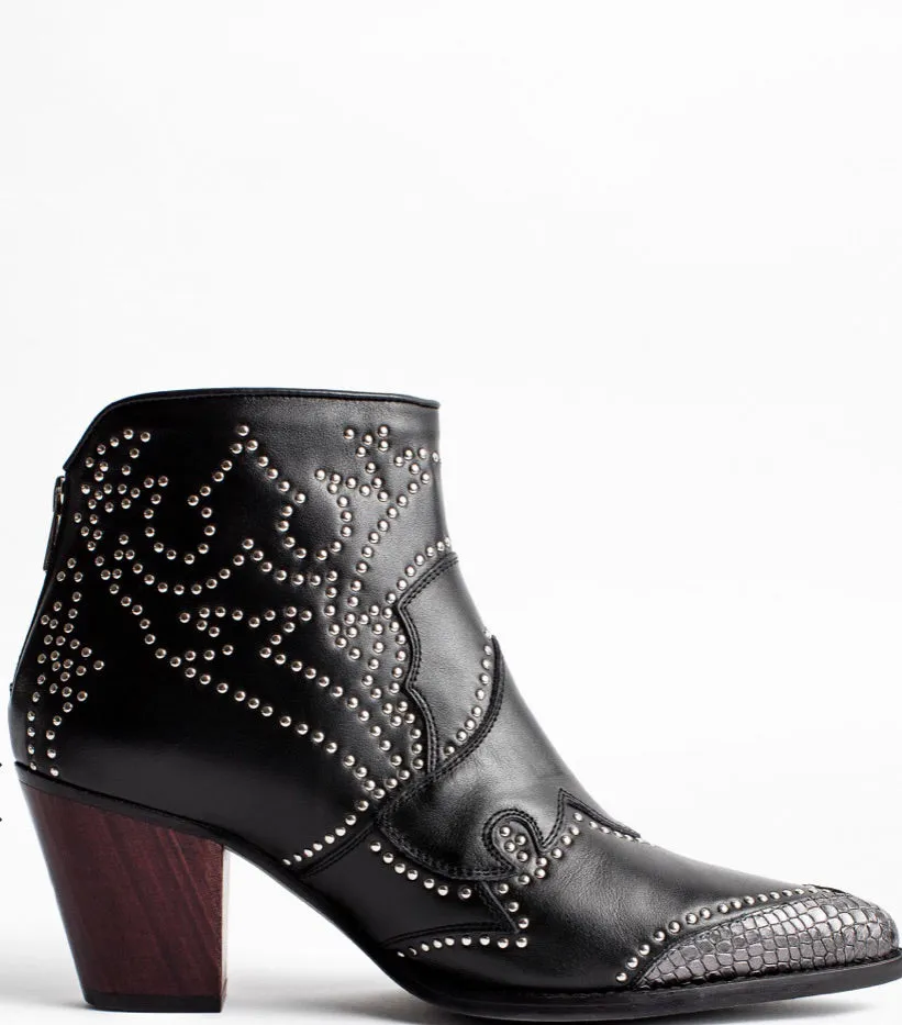 Zadig & Voltaire Cara studs black booties